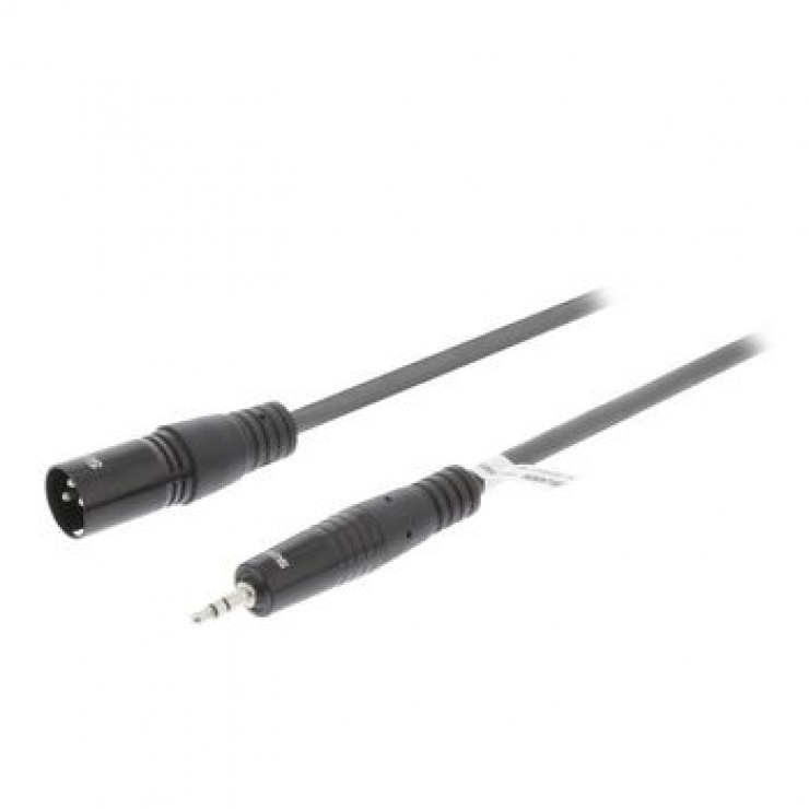Imagine Cablu XLR 3 pini la jack stereo 3.5mm T-T 3m Gri, Sweex SWOP15300E30
